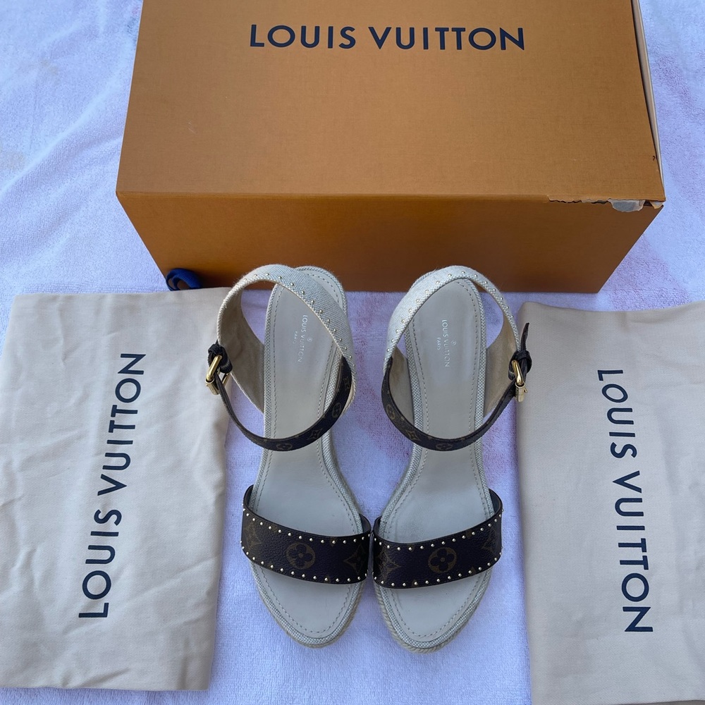 Authentic Louis Vuitton Coastline Wedge Sandal